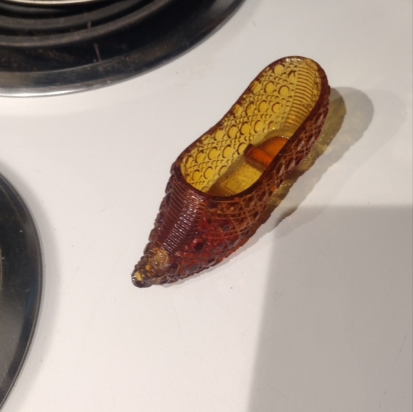 Other - Vintage Glass Amber Shoe